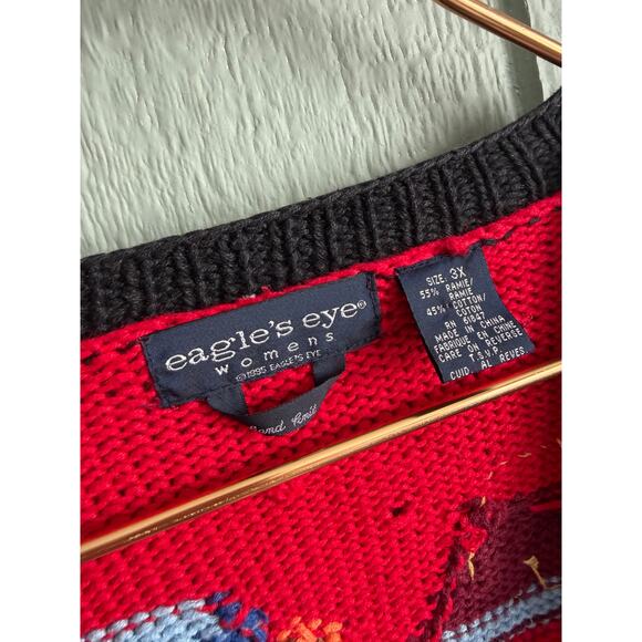 Vintage 1995 Eagle’s Eye Teacher School Novelty Cardigan Sweater 3X Ramie Cotton - Picture 7 of 9